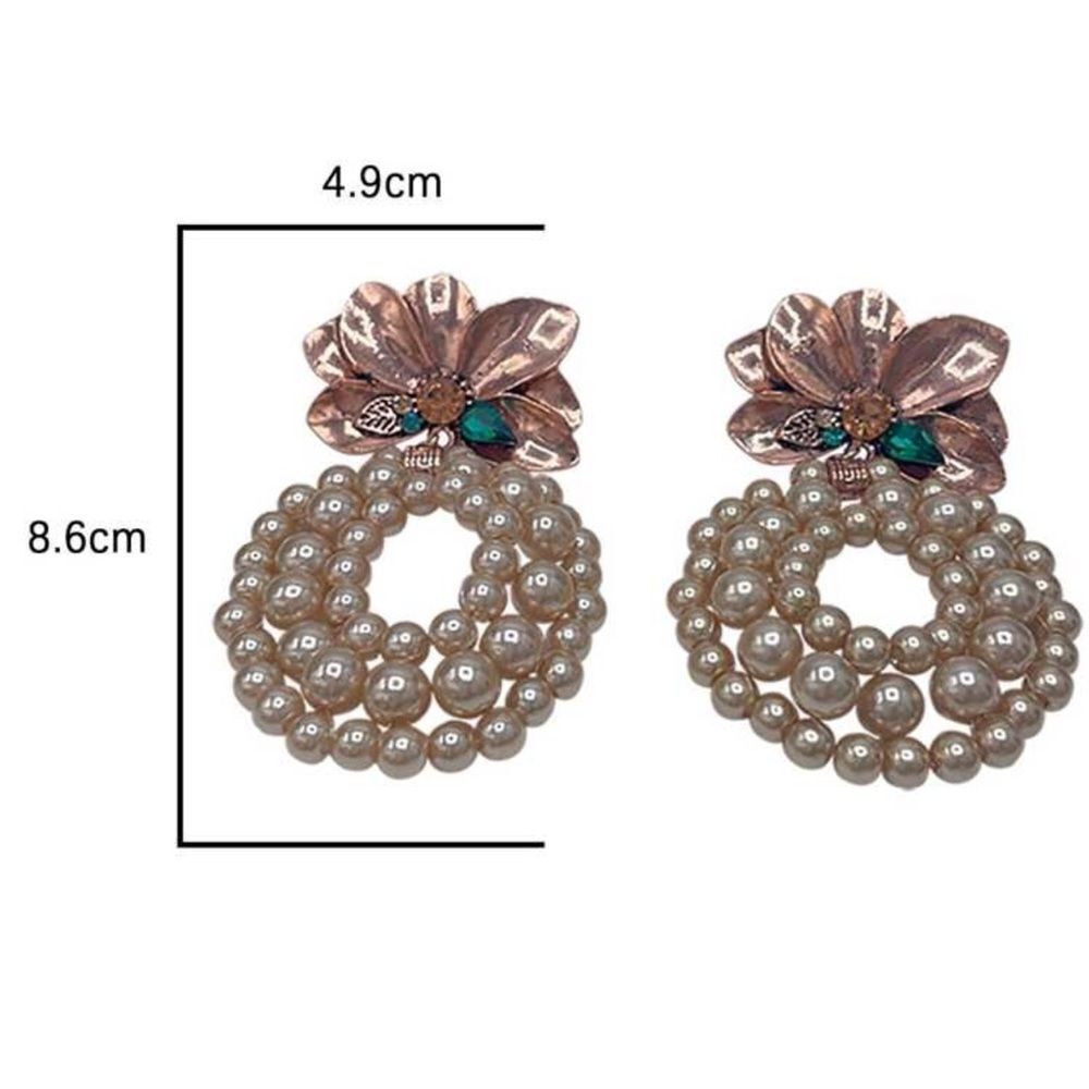 Statement Pearl Flower Earrings - Picture 8 of 8